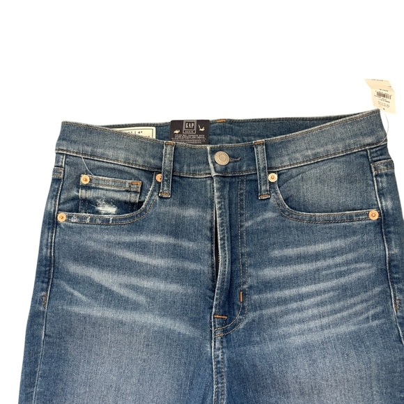 New! Gap Sky High True Skinny Ankle Jeans Distressed Size 27/4 - Picture 3 of 11